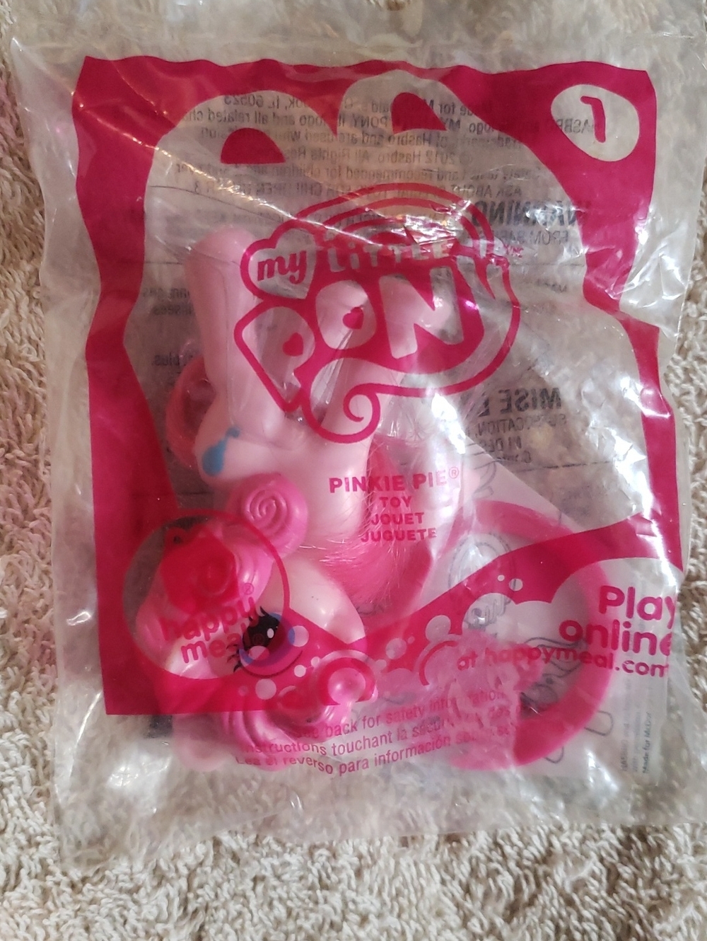 2012 My Little Pony Pinkie Pie Pink Figurine with Blue Eye Accent